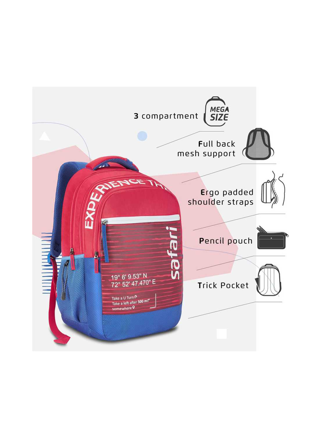 Buy Safari Jersey 22 Ltrs Blue Medium Backpack Online At Best Price  Tata  CLiQ